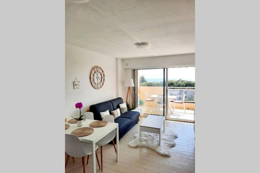 T2 Avec Magnifique Vue Mer, Piscine, Clim, Parking Appartamento Antibes Esterno foto